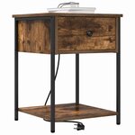 vidaXL Cabinet de chevet Chêne fumé 42 x 41 x 56 cm Bois d'ingénierie