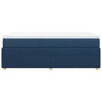 vidaXL Sommier à lattes de lit avec matelas Bleu 100x200 cm Tissu