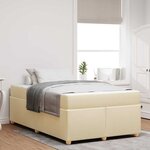 vidaXL Cadre de lit avec matelas avec matelas Crème 120 x 200 cm tissu