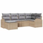 vidaXL Ensemble de canapé de jardin 6 Pièces Beige  gris clair Poly rotin