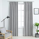 Vidaxl rideaux occultants avec crochets 2 pièces gris 140x245 cm