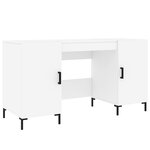 Bureau table poste de travail meuble d'ordinateur informatique étude 140 x 50 x 75 cm bois d'ingénierie blanc 02_0023516
