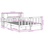 vidaXL Lit bibliothèque sans matelas blanc 150x200 cm bois pin massif