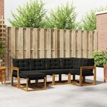 vidaXL Ensemble de canapés d'extérieur 6 pc Naturel et Noir