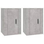 vidaXL Meubles TV muraux 2 Pièces Gris béton 40x34 5x60 cm