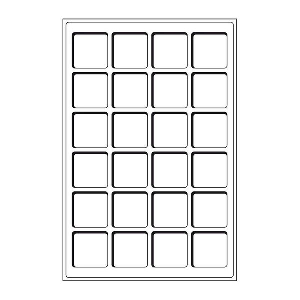 Plateaux numismatiques Leuchtturm format L à 24 cases carrées.