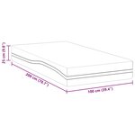vidaXL Matelas Blanc  Gris 100 x 200 cm