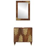 vidaXL Set de Meubles de Salle de Bain 2 Pièces Marron 62 x 33 x 58 cm