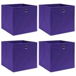 vidaXL Boîtes de rangement 4 Pièces Violet 32x32x32 cm Tissu