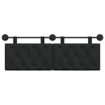 vidaXL Tête de lit suspendue Noir Tissu