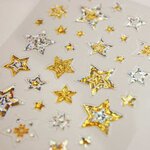 Stickers Noël - Étoiles dorées et argentées