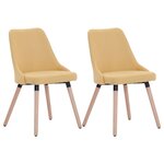 vidaXL Chaises à manger lot de 2 jaune tissu