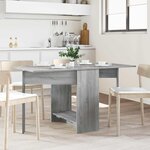 vidaXL Table à dîner 138 x 70 x 73 5 cm Bois d'ingénierie Sonoma gris