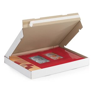 Boîte postale plate carton blanche avec fermeture adhésive raja 65x45x5 cm (lot de 25)