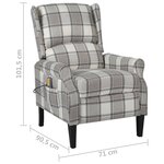 vidaXL Fauteuil de massage inclinable Gris Tissu