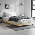 vidaXL Cadre de lit chêne sonoma 90x200 cm bois d'ingénierie