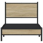 vidaXL Cadre de lit en métal sans matelas chêne sonoma 90x190 cm