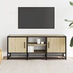 vidaXL Meuble TV chêne sonoma 100x35x41 cm bois d'ingénierie et métal