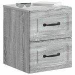 vidaXL Cabinet de chevet mural 2 Pièces Sonoma gris 34 5 x 33 x 40 cm