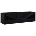 Lit de jardin chaise longue transat avec coussin et oreillers résine tressée noir 02_0012001