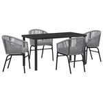 vidaXL Ensemble de salle à manger de jardin 5 pièces en poly rattan gris