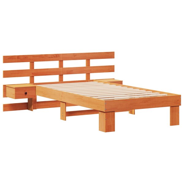 vidaXL Cadre de lit Marron cire 75 x 190 cm Bois massif en pin