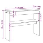 vidaXL Table console chêne artisanal 102x30x80 cm bois d'ingénierie