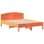 vidaXL Cadre de lit sans matelas cire marron 140x190cm bois pin massif