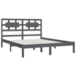 vidaXL Cadre de lit sans matelas gris 200x200 cm bois massif de pin