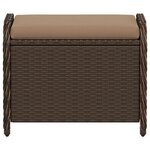 vidaXL Tabouret de jardin avec coussin brun 58x46x46 cm résine tressée