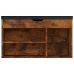 vidaXL Banc à chaussures avec coussin Chêne fumé Bois d'ingénierie