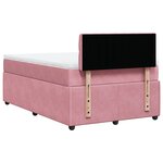 vidaXL Sommier à lattes de lit avec matelas rose 120x190 cm velours