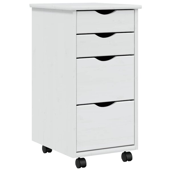 vidaXL Armoire roulante avec tiroirs MOSS blanc bois de pin solide