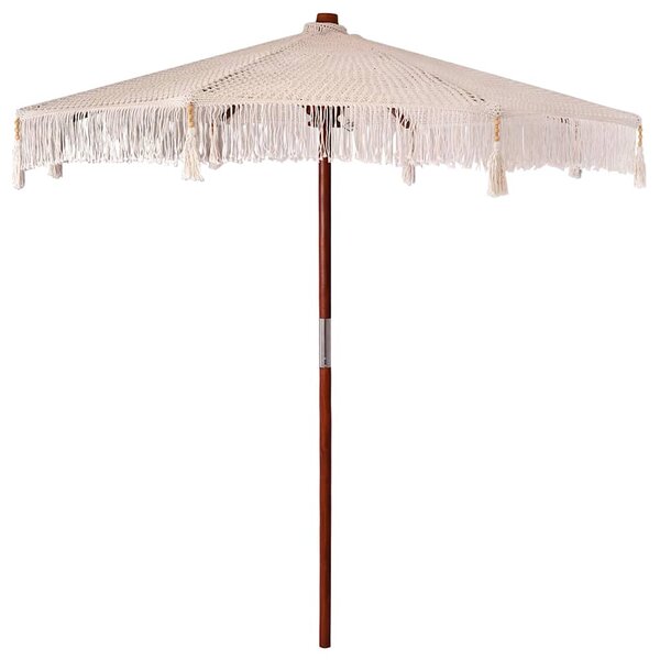 vidaXL Parasol Macramé Crème 252.5 x 252.5 x 260 cm