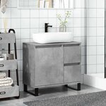 vidaXL Armoire de lavabo de salle de bain gris béton 65x33x60 cm