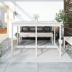 vidaXL Table de jardin blanc 159 5x82 5x110 cm bois massif de pin