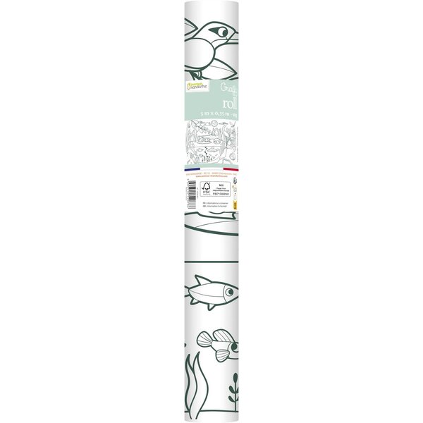 rouleau de papier Affiche Graffy Roll pré-imprimée 5m x 35cm Ecosystème AVENUE MANDARINE