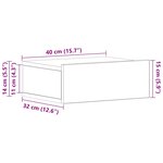 vidaXL Table de chevet flottante vieux bois bois d'ingénierie