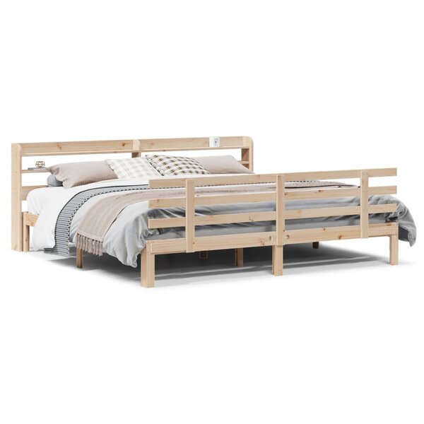 vidaXL Cadre de lit avec tête de lit sans matelas 180x200 cm