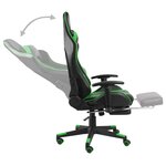 vidaXL Chaise de jeu pivotante avec repose-pied Vert PVC