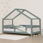 Lit cabane enfant LUCKY 120 x 200 vert sauge