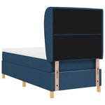 vidaXL Lit à ressorts avec matelas gris foncé 90x190 cm Bleu tissu