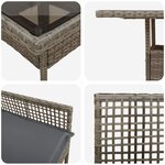 vidaXL Ensemble de salle à manger pour jardin 3 Pièces Gris Poly rotin