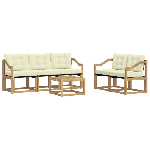 vidaXL Ensemble de canapés d'extérieur 6 Pièces Blanc et crème