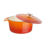 Grande cocotte en fonte ronde orange vogue  4 l -  - fonte4oui x125mm