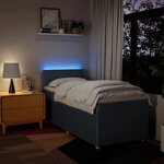 vidaXL Sommier à lattes de lit avec matelas Bleu 90x190 cm Tissu