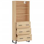 vidaXL Buffet haut Chêne sonoma 69 5x34x180 cm Bois d'ingénierie