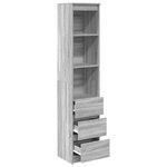 VidaXL Buffet sonoma gris 37 5x35x180 cm bois d'ingénierie