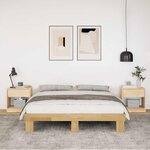 vidaXL Cadre de lit sans matelas 140x200 cm bois massif de chêne