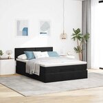 VidaXL Cadre de lit ottoman avec matelas noir 140x200 cm velours